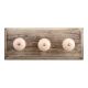 Cream Pink Crackle Ceramic Wooden Hooks